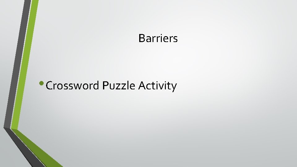 Barriers • Crossword Puzzle Activity 