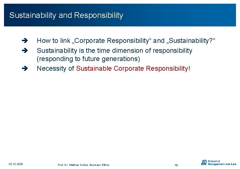 Click to add title Sustainability and Responsibility 02. 12. 2020 How to link „Corporate