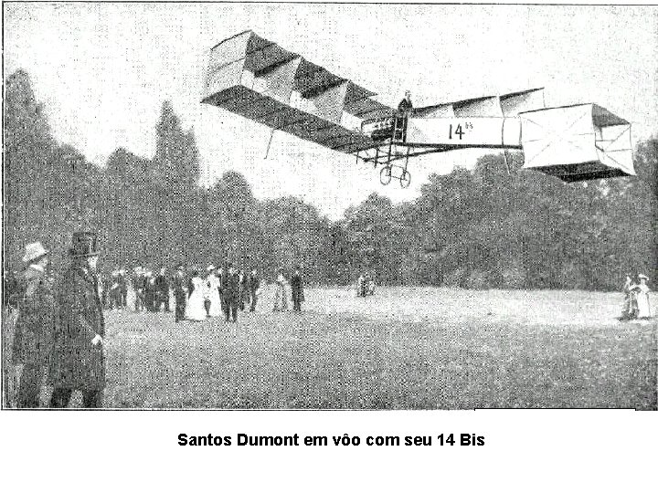 Copacabana em 1921 Santos Dumont em vôo com seu 14 Bis 