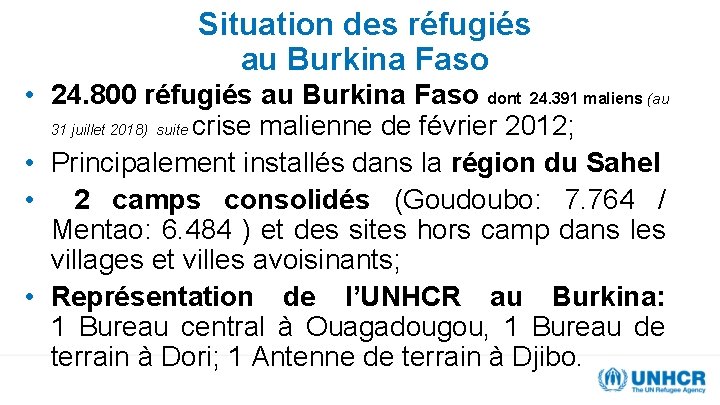 Situation des réfugiés au Burkina Faso • 24. 800 réfugiés au Burkina Faso dont