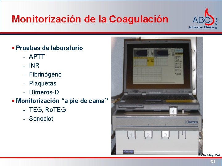 ABC Care Monitorización de la Coagulación Advanced Bleeding § Pruebas de laboratorio - APTT