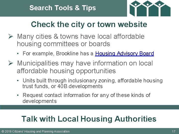 Search Tools & Tips Check the city or town website Ø Many cities &