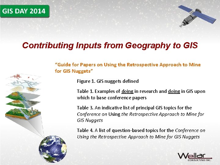 Contributing Inputs from Geography to GIS “Guide for Papers on Using the Retrospective Approach