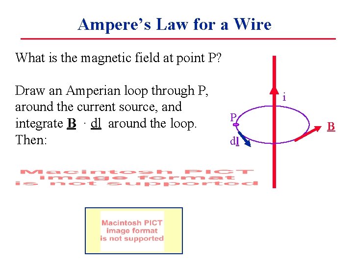 Ampere’s Law for a Wire What is the magnetic field at point P? Draw