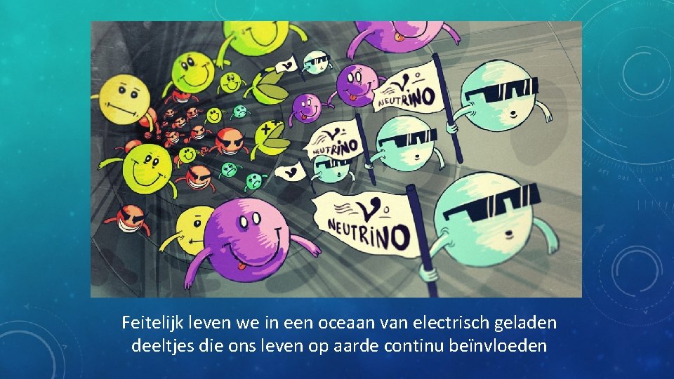 Feitelijk leven we in een oceaan van electrisch geladen deeltjes die ons leven op