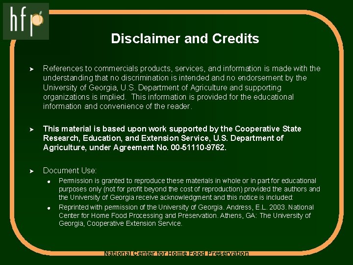 Disclaimer and Credits > References to commercials products, services, and information is made with