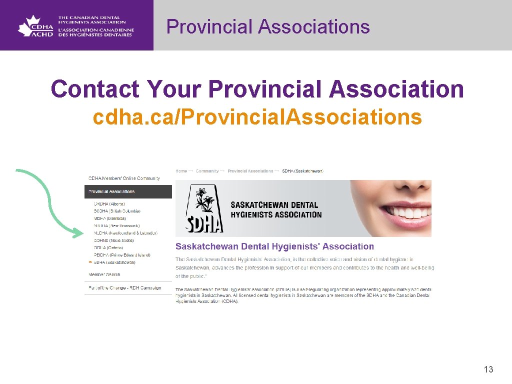 Provincial Associations Contact Your Provincial Association cdha. ca/Provincial. Associations 13 