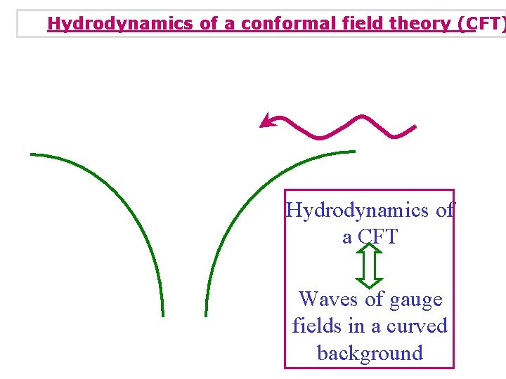 Hydrodynamics of a conformal field theory (CFT) Hydrodynamics of a CFT Waves of gauge