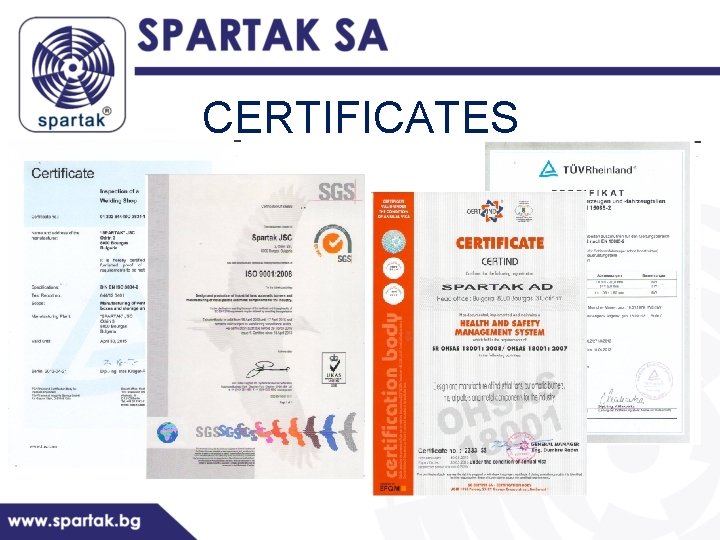 CERTIFICATES 