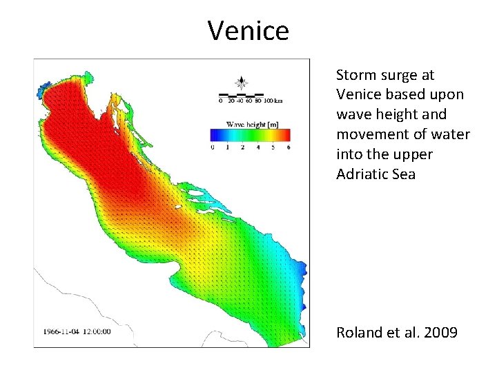 Venice Storm surge at Venice based upon wave height and movement of water into