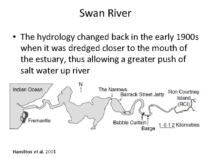 Swan River • The hydrology changed back in the early 1900 s when it