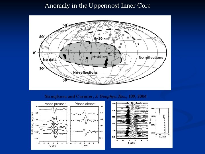 Anomaly in the Uppermost Inner Core Stroujkova and Cormier, J. Geophys. Res. , 109, Anomaly in the Uppermost Inner Core Stroujkova and Cormier, J. Geophys. Res. , 109,