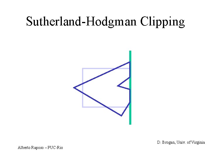 Sutherland-Hodgman Clipping D. Brogan, Univ. of Virginia Alberto Raposo – PUC-Rio 