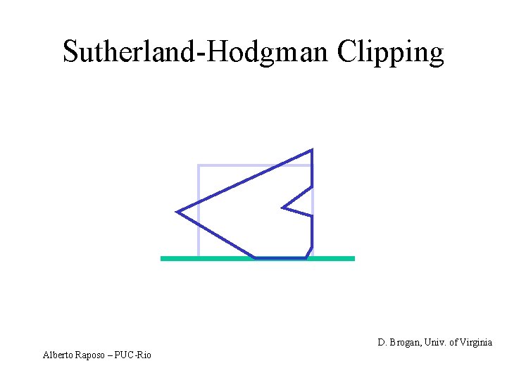 Sutherland-Hodgman Clipping D. Brogan, Univ. of Virginia Alberto Raposo – PUC-Rio 