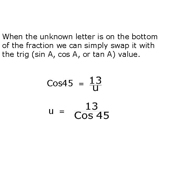 When the unknown letter is on the bottom of the fraction we can simply