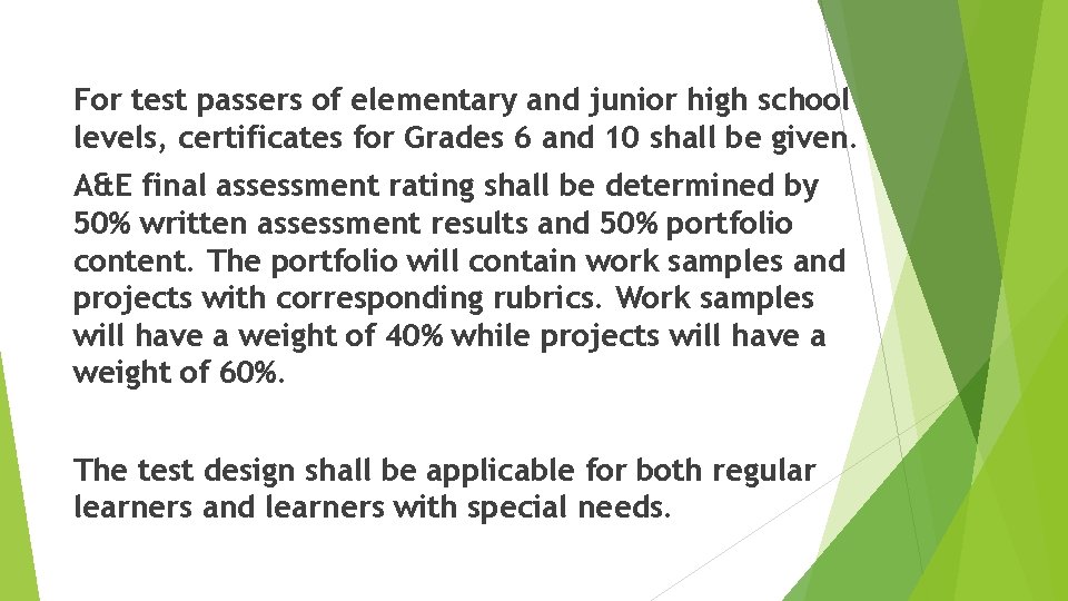 For test passers of elementary and junior high school levels, certificates for Grades 6