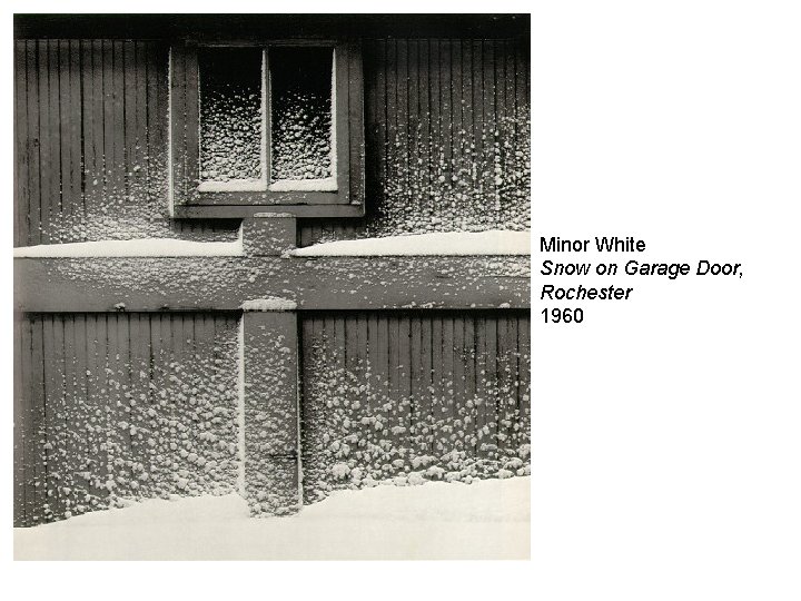 Minor White Snow on Garage Door, Rochester 1960 