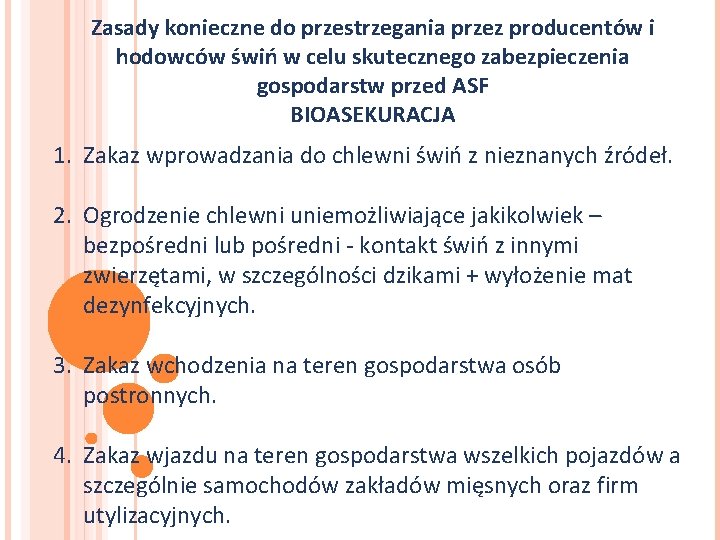 Zasady konieczne do przestrzegania przez producentów i hodowców świń w celu skutecznego zabezpieczenia gospodarstw