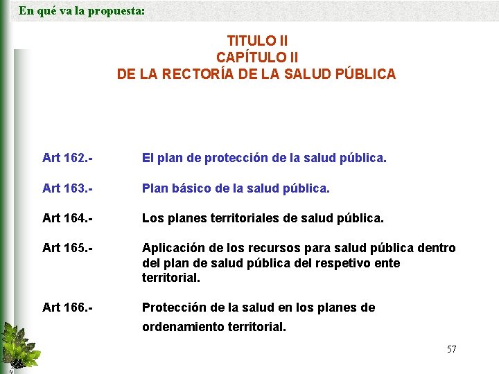 En qué va la propuesta: TITULO II CAPÍTULO II DE LA RECTORÍA DE LA