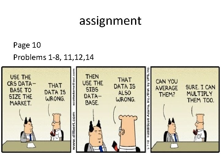 assignment Page 10 Problems 1 -8, 11, 12, 14 