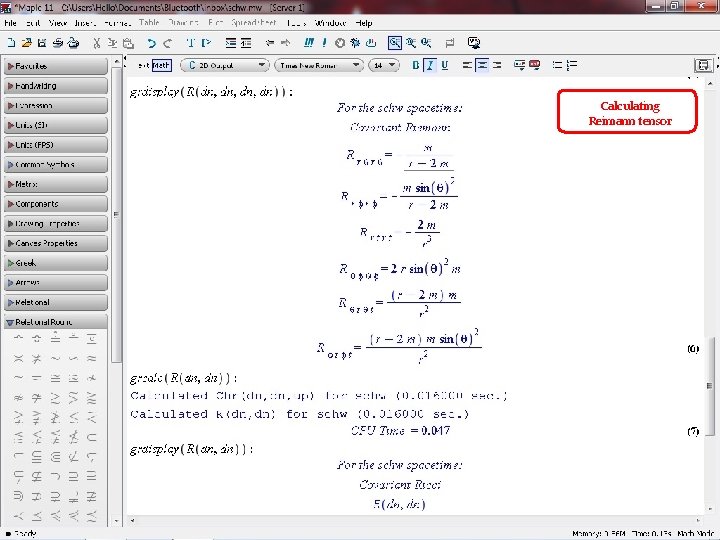 Calculating Reimann tensor 