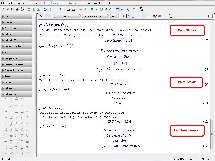 Ricci Tensor Ricci Scalar Einstein Tensor 
