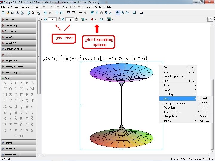 360. view plot formatting options 