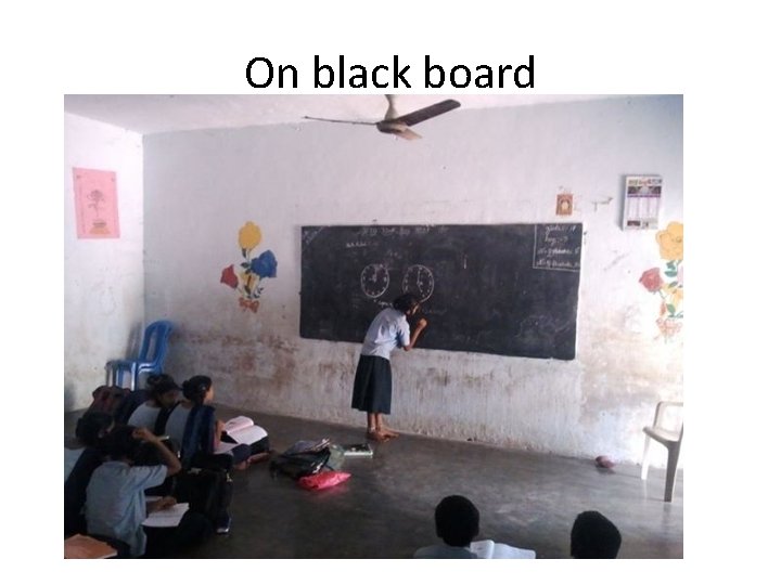 On black board 