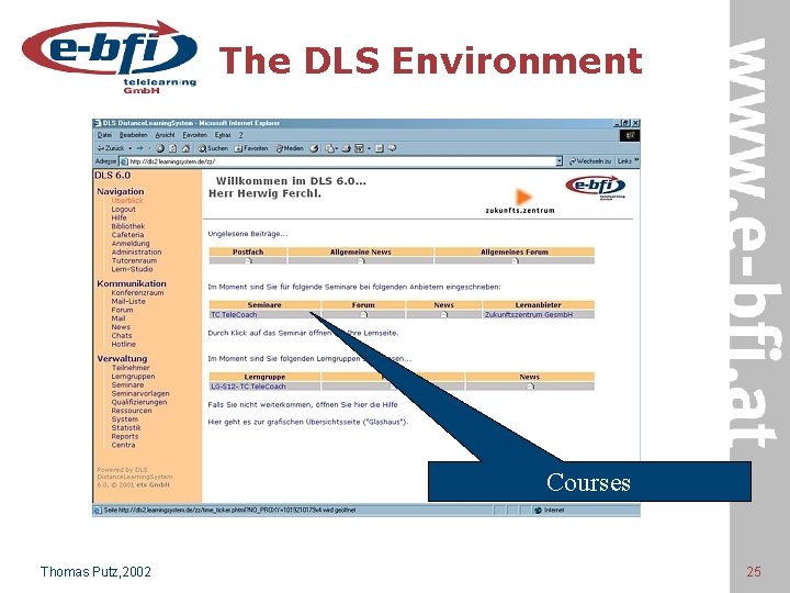 The DLS Environment Courses Thomas Putz, 2002 25 