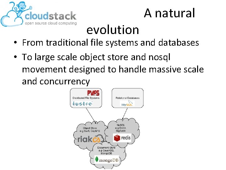 evolution A natural • From traditional file systems and databases • To large scale