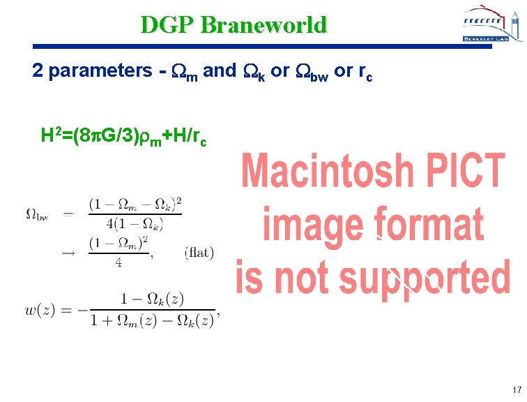 DGP Braneworld 2 parameters - m and k or bw or rc H 2=(8