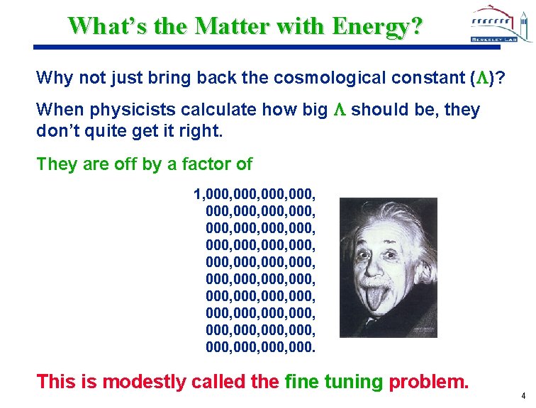 What’s the Matter with Energy? Why not just bring back the cosmological constant (