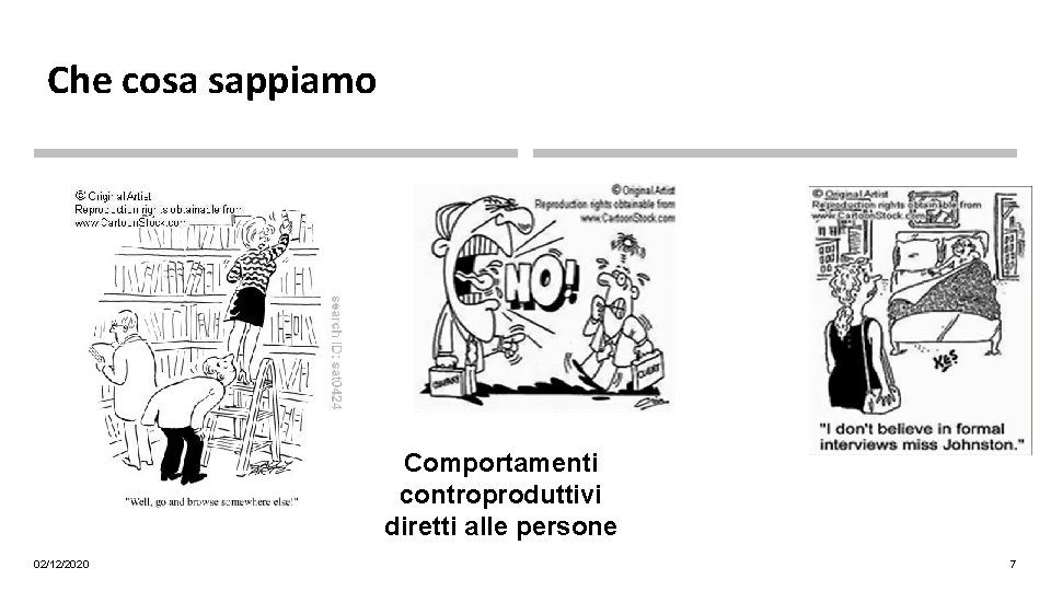 Che cosa sappiamo Comportamenti controproduttivi diretti alle persone 02/12/2020 7 