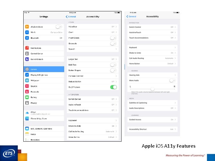 Apple i. OS A 11 y Features 
