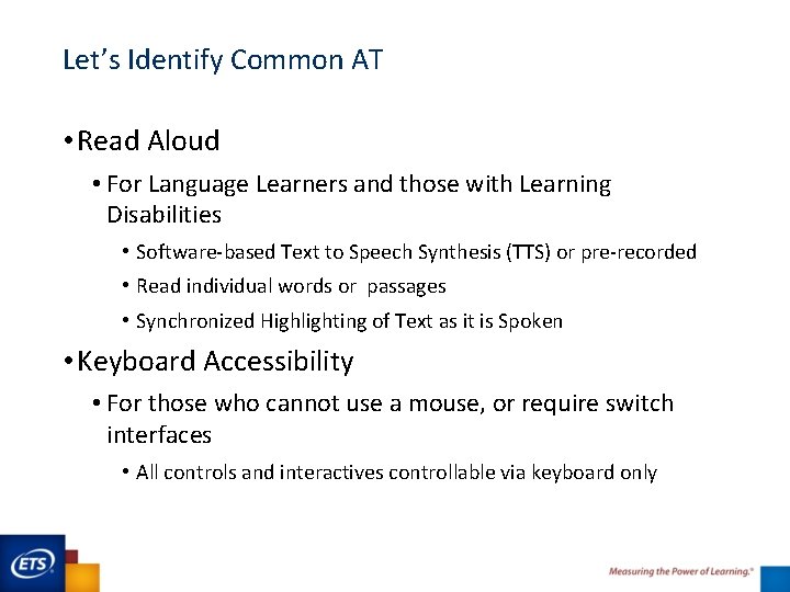 Let’s Identify Common AT • Read Aloud • For Language Learners and those with