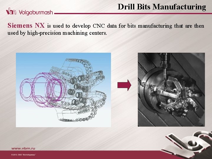 Drill Bits Manufacturing Siemens NX is used to develop CNC data for bits manufacturing