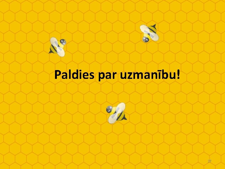  Paldies par uzmanību! 27 