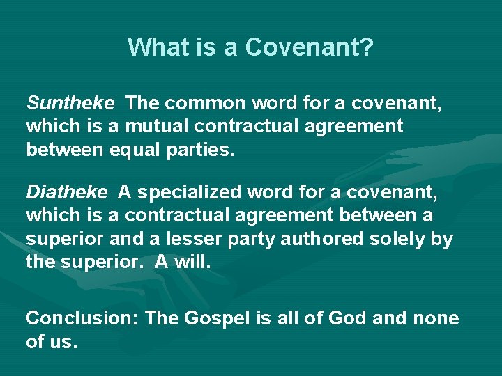 What is a Covenant? Suntheke The common word for a covenant, which is a