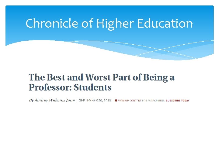 Chronicle of Higher Education 
