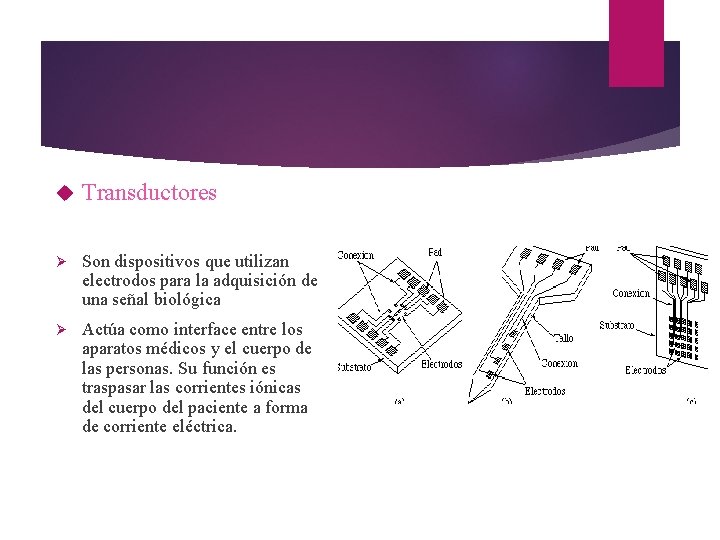  Transductores Ø Son dispositivos que utilizan electrodos para la adquisición de una señal