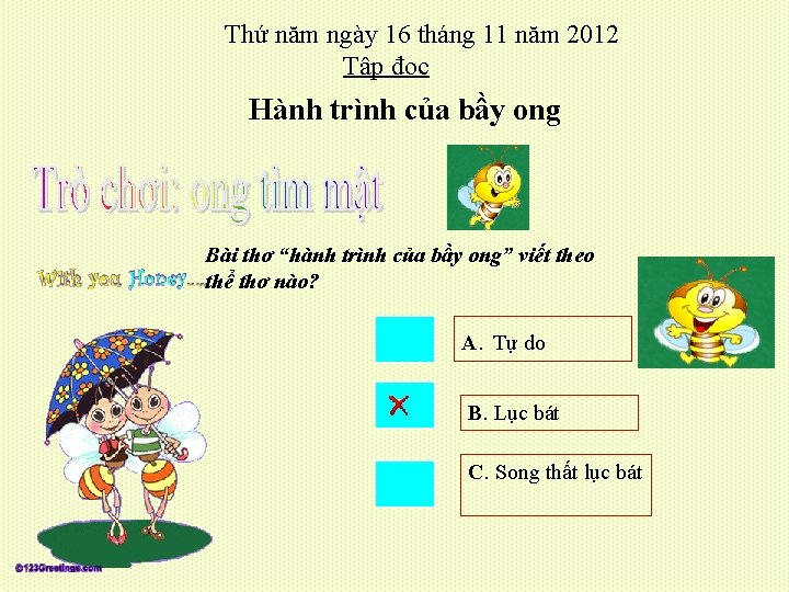 Thứ năm ngày 16 tháng 11 năm 2012 Tập đọc Hành trình của bầy