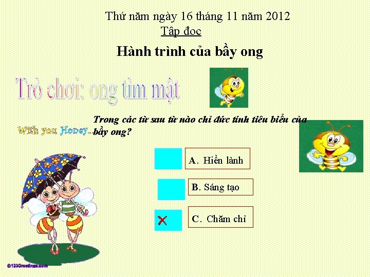 Thứ năm ngày 16 tháng 11 năm 2012 Tập đọc Hành trình của bầy