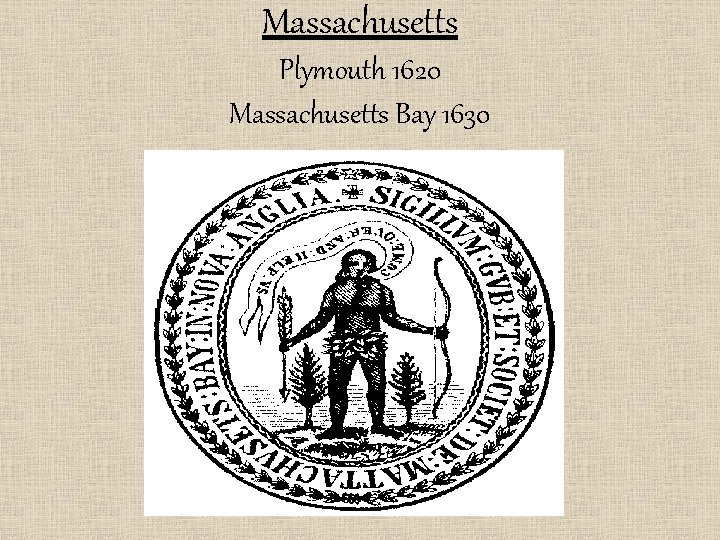 Massachusetts Plymouth 1620 Massachusetts Bay 1630 