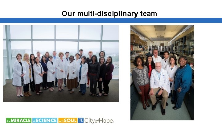 Our multi-disciplinary team • Insert picture of team 