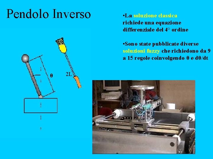 Pendolo Inverso • La soluzione classica richiede una equazione differenziale del 4° ordine •