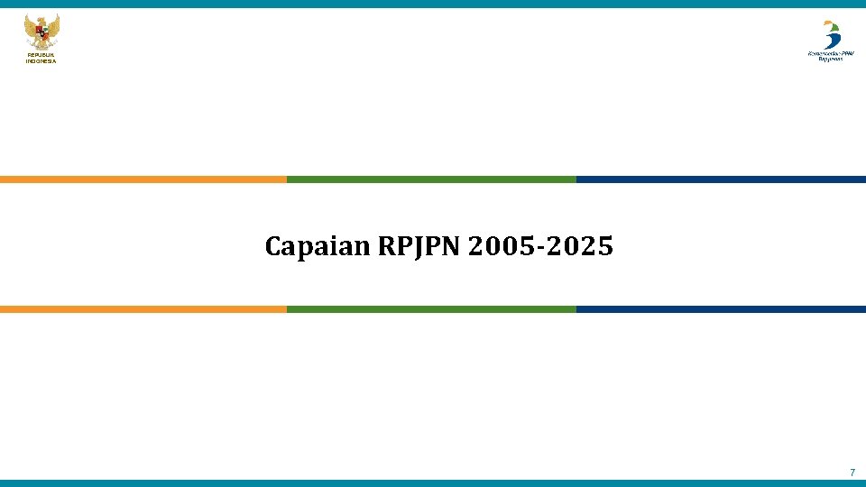 REPUBLIK INDONESIA Capaian RPJPN 2005 -2025 7 