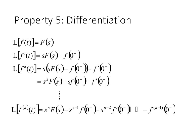 Property 5: Differentiation …… 