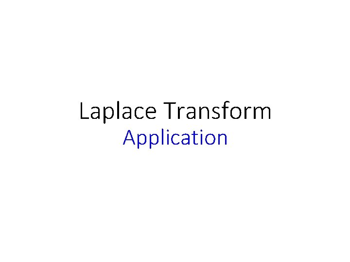 Laplace Transform Application 