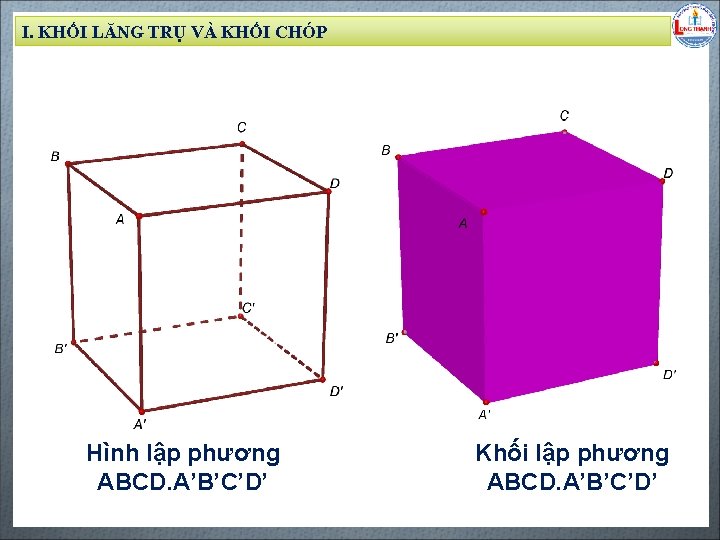 I. KHỐI LĂNG TRỤ VÀ KHỐI CHÓP Biên soạn: Đặng Trung Hiếu – THPT I. KHỐI LĂNG TRỤ VÀ KHỐI CHÓP Biên soạn: Đặng Trung Hiếu – THPT