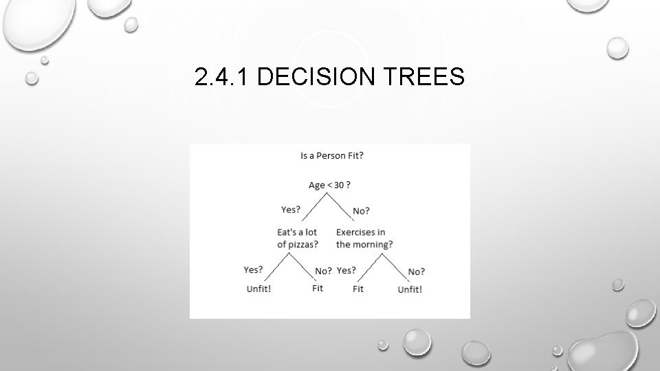 2. 4. 1 DECISION TREES 2. 4. 1 DECISION TREES